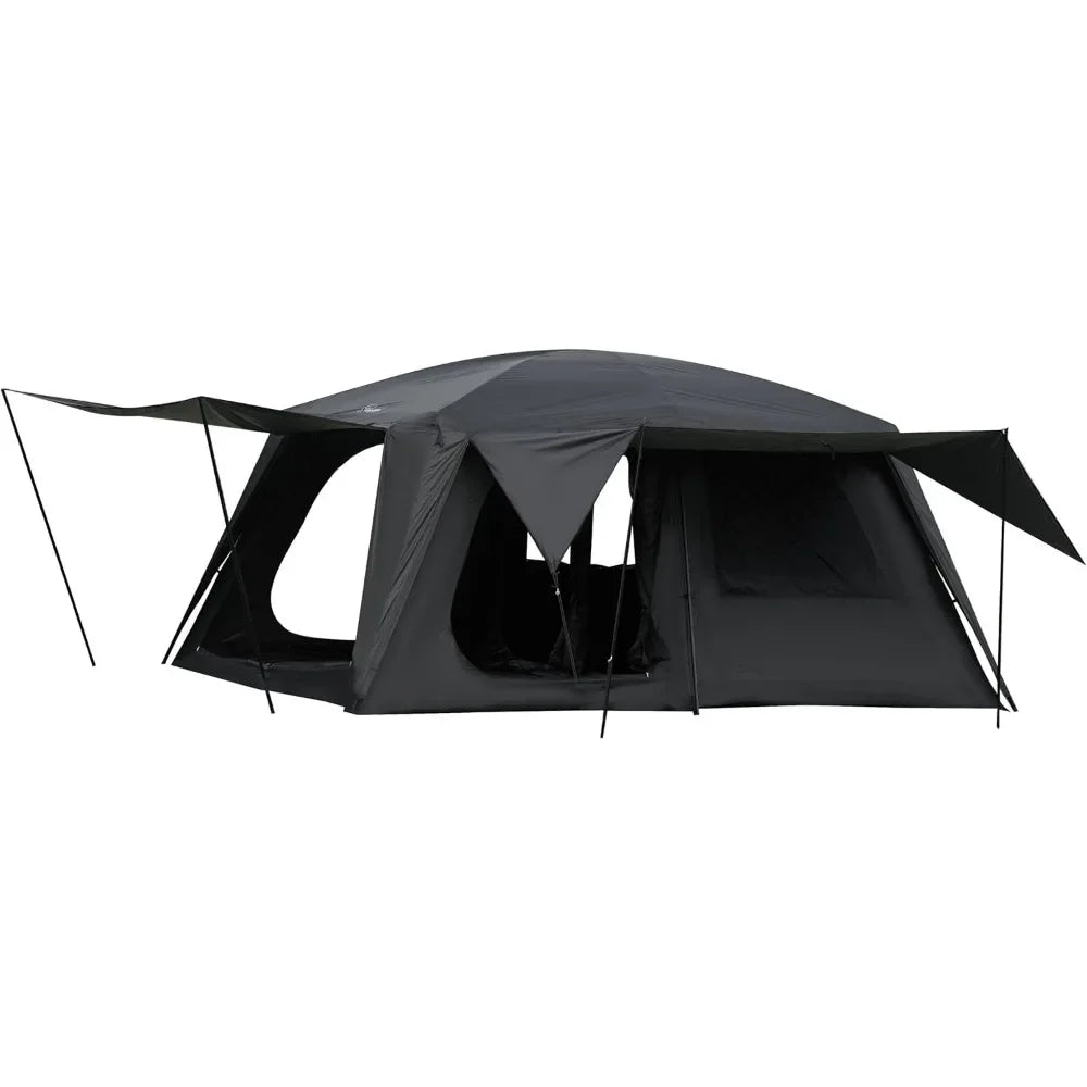 8-10 Person Camping Tent with 3 Door 2 Room Large Family Cabin Tents, Double Layer Waterproof Portable Tents, Camping Tent