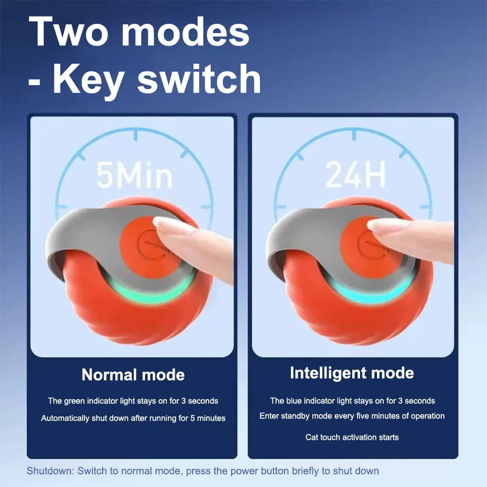 AutomaticMovingCatToyBallUSBRechargeableInteractiveSmartEntertainmentBallDynamicPetPlay