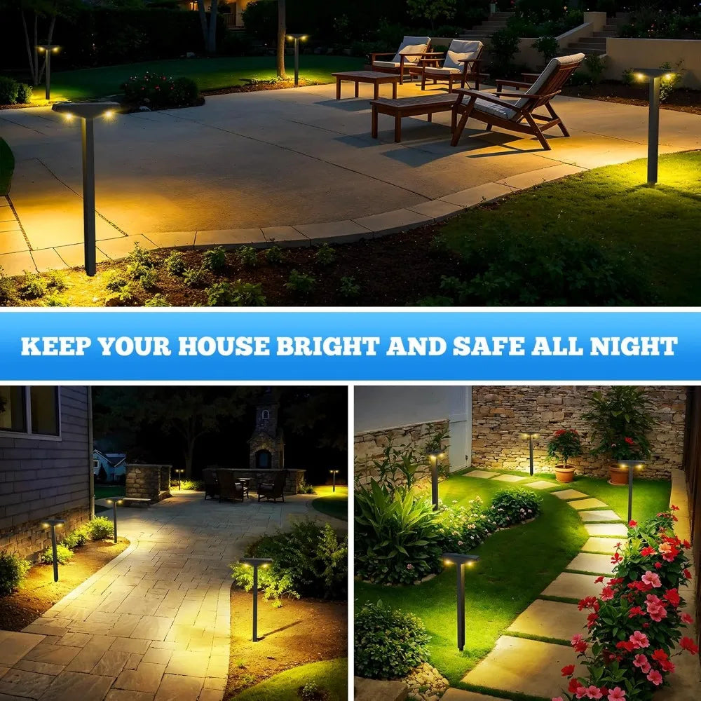 Waterproof Solar Garden Decorative Landscape Lighting for Path, Lawn, Walkway, Driveway, Backyard Decor - Warm White
