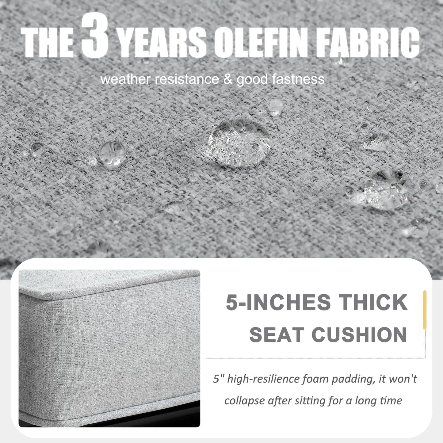 Outdoor Aluminum Furniture Set, 5 Pieces Patio Sectional Conversation Chat Sofa Modern Seating Set with Coffee Table