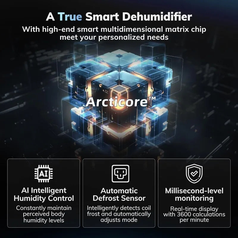 4500 Sq.Ft Most Efficient Energy Star 2024 Dehumidifier,AEOCKY 52 Pint/Day (Max 80 Pint/D) Smart Compressor Dehumidifier