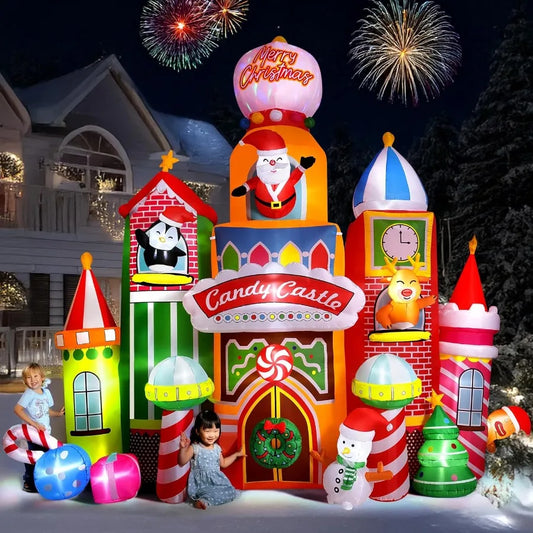 Hign-concerned Candy Castle Christmas Inflatable Decoration