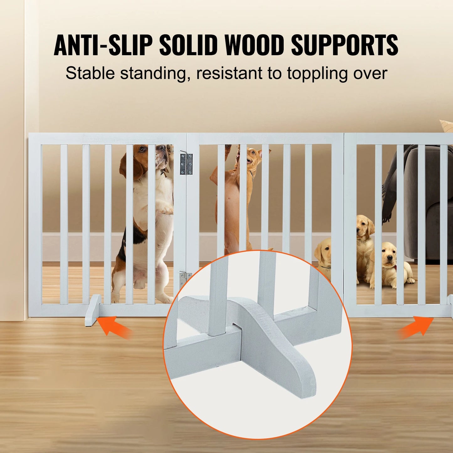 SucceBuy Free Standing Dog Gate Foldable Expandable Barrier