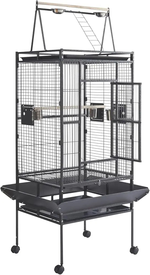 Gap IndustrialGrade Iron Parrot Aviary Enclosure With Rolling Stainless StandWithTray
