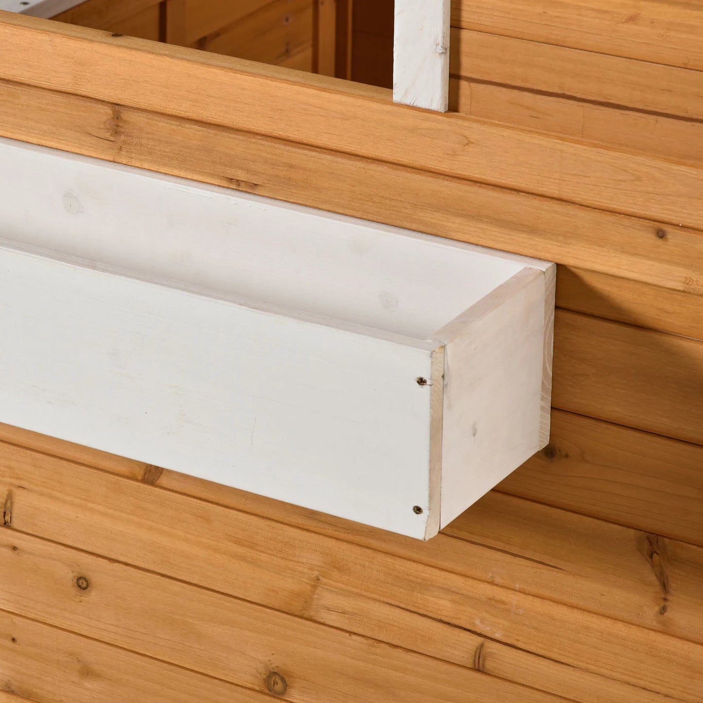 Outsunny Wooden Kids Playhouse with Working Door Windows and Mailbox