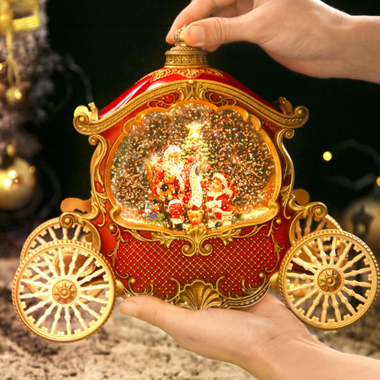 Snow Globe Lantern Christmas Carriage Musical Gift Set