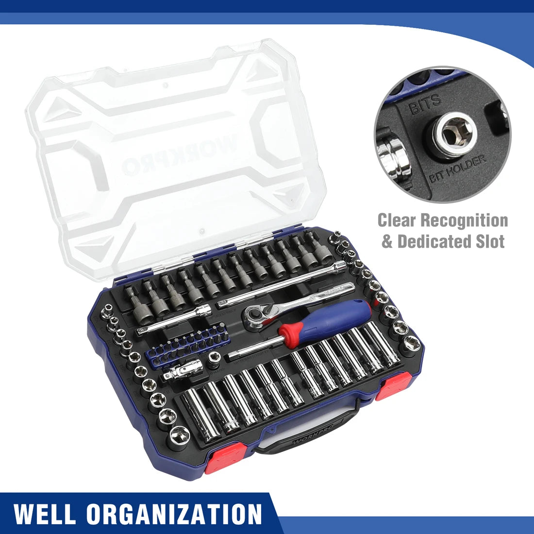 WORKPRO 69 Piece Ratchet Wrench And Screwdriver Bits Set