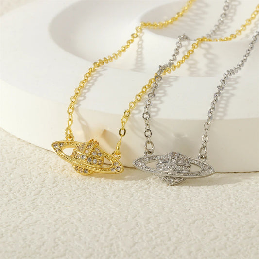 Guangdong Planet Pendant Necklace Vintage Zircon Jewelry