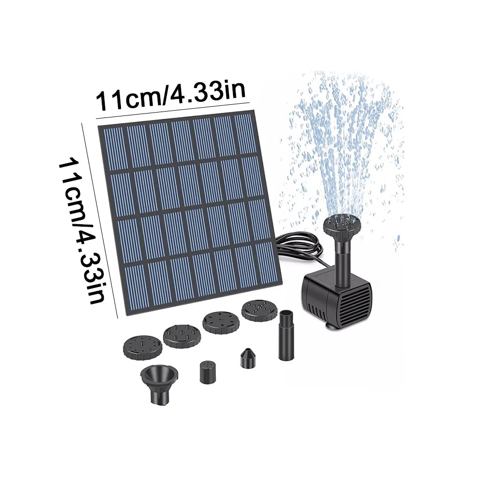 Solar Water Fountain Pump with Nozzles Solar Fountain Pond Pump Kit Solar Water Pump Kit for Garden Pool Pond Aquarium Fountain