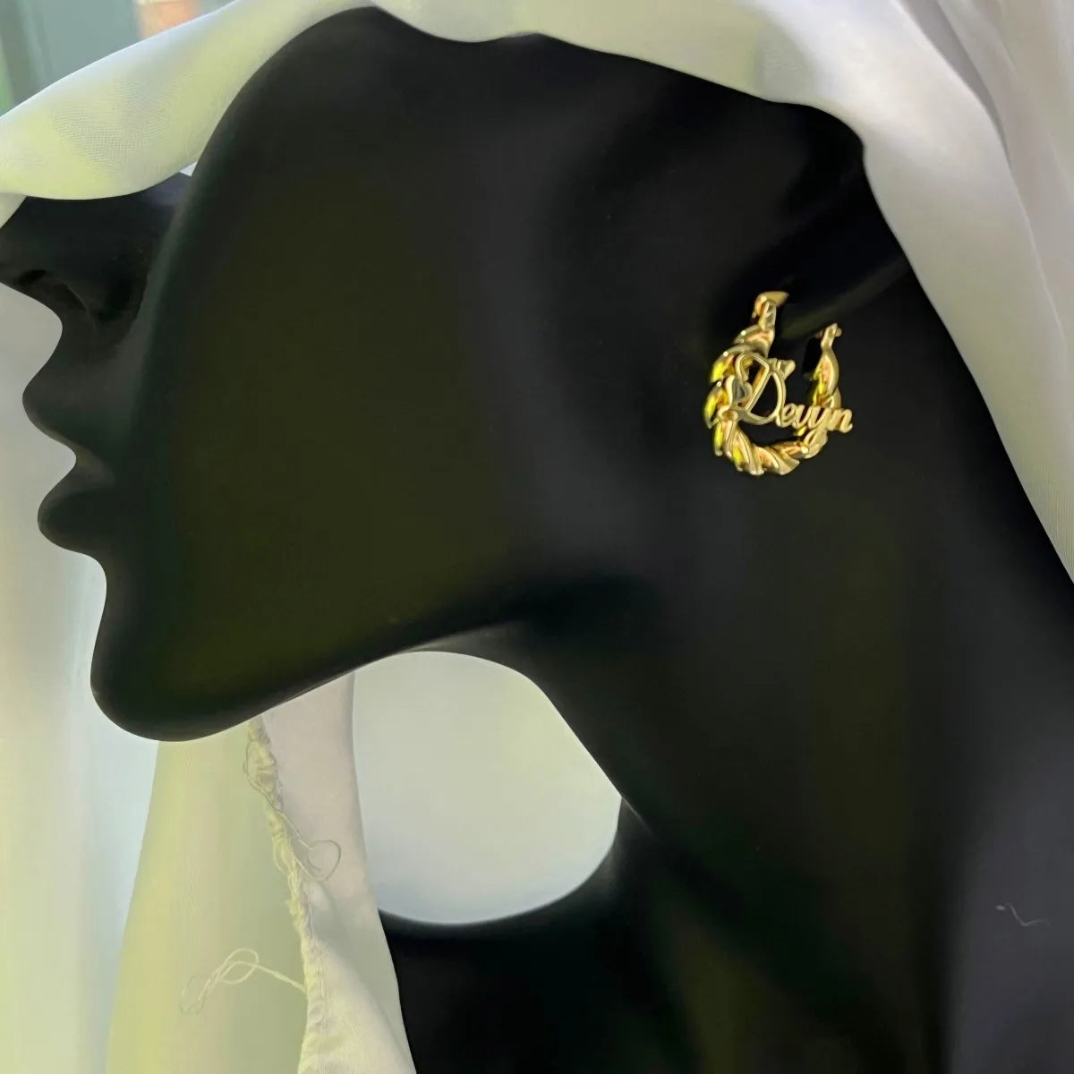 Duoying Custom Name Earrings Personalized Twist Hoop