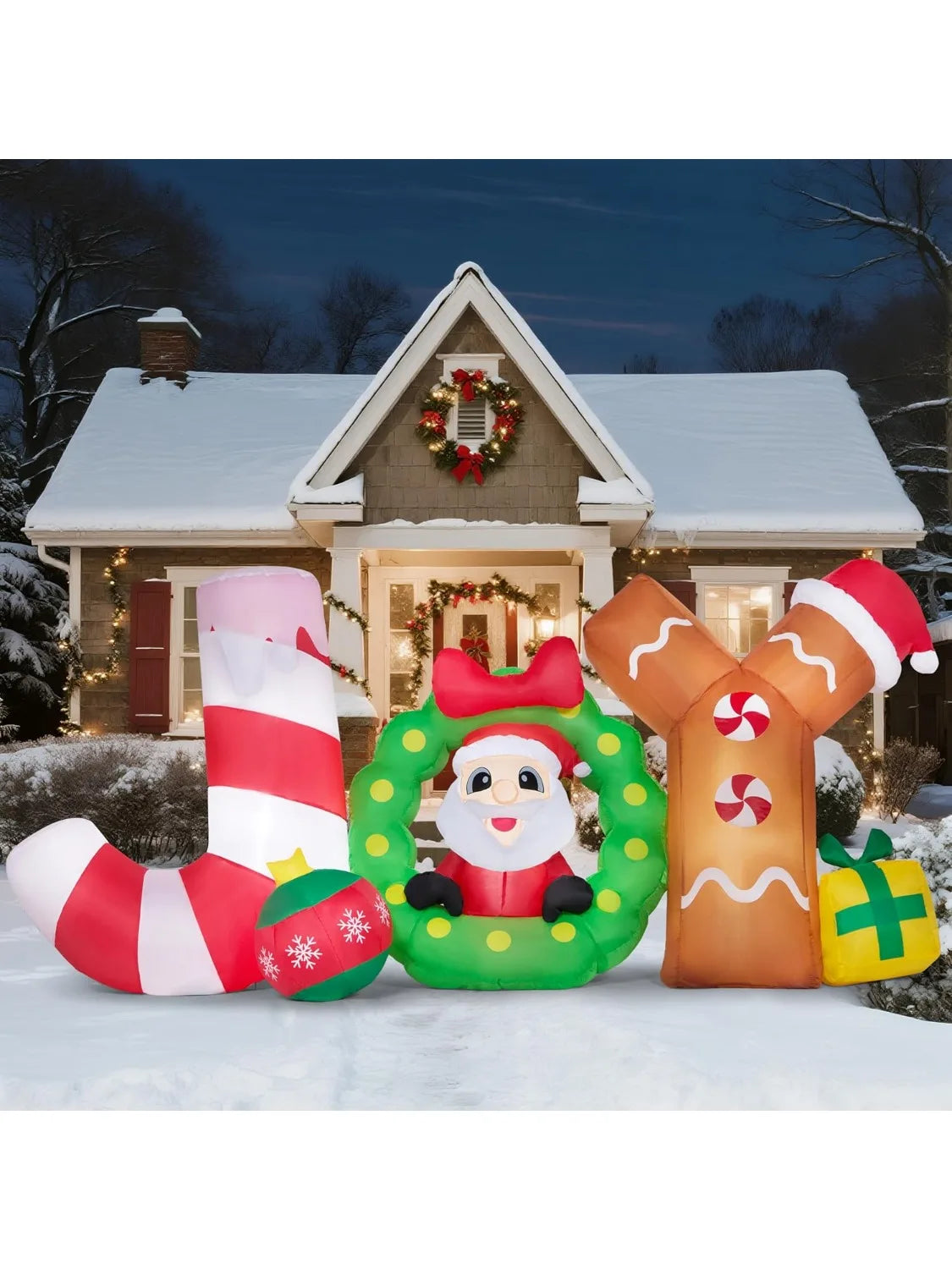 Joyfy Inflatable Santa Christmas Yard Decoration With LEDs