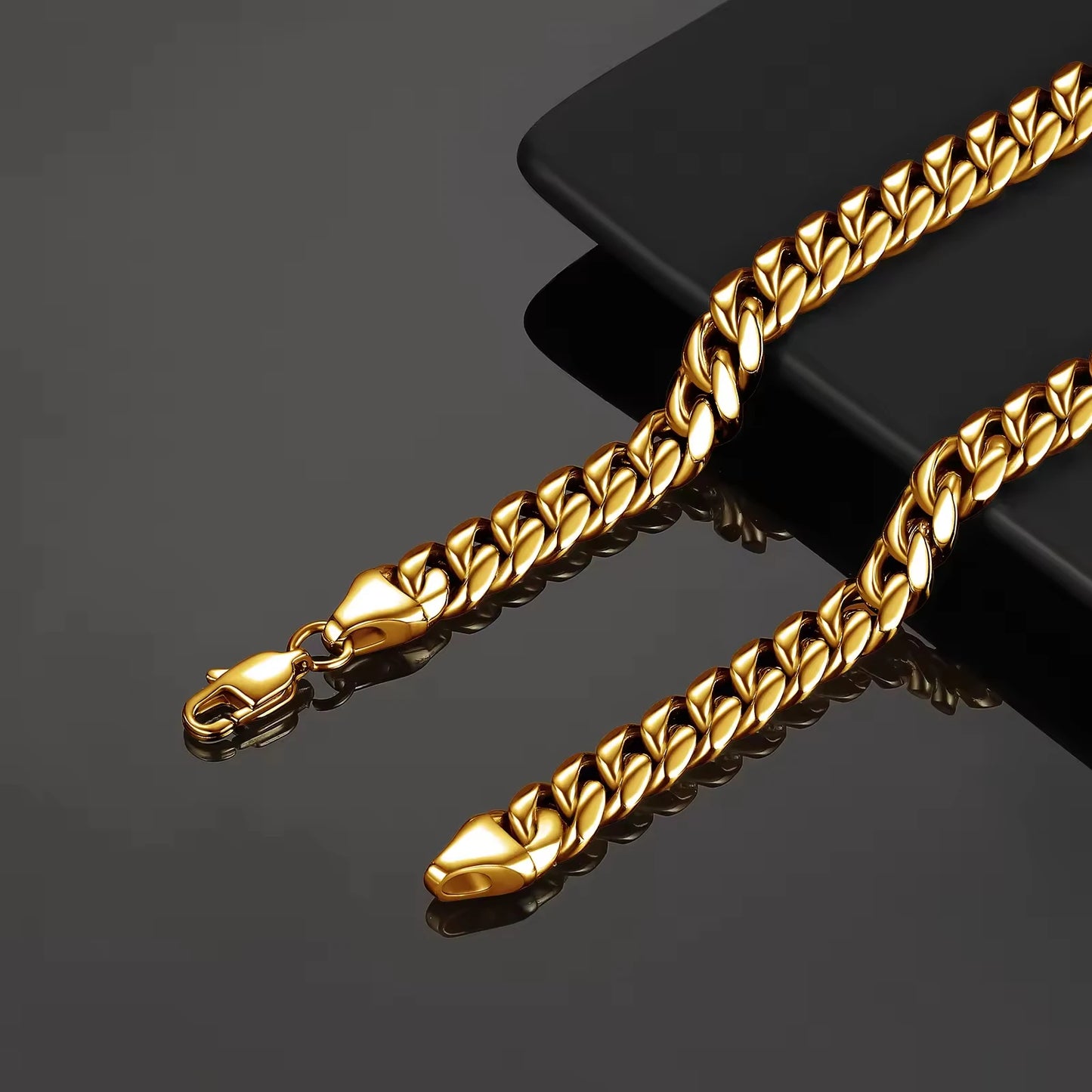 Zhejiang Stainless Steel Cuban Link Necklace Gold Plated