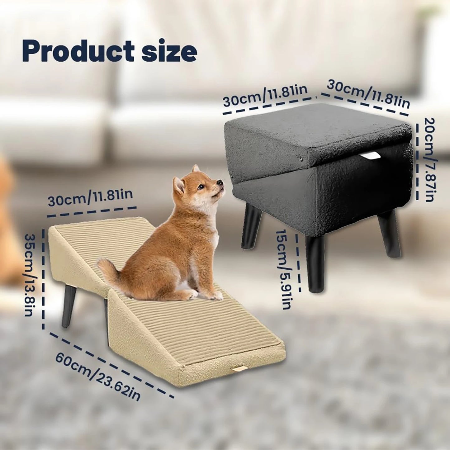 Dog Door Split Ottoman Ramp Ergonomically Multifunction Folding Pet StaircaseProMax