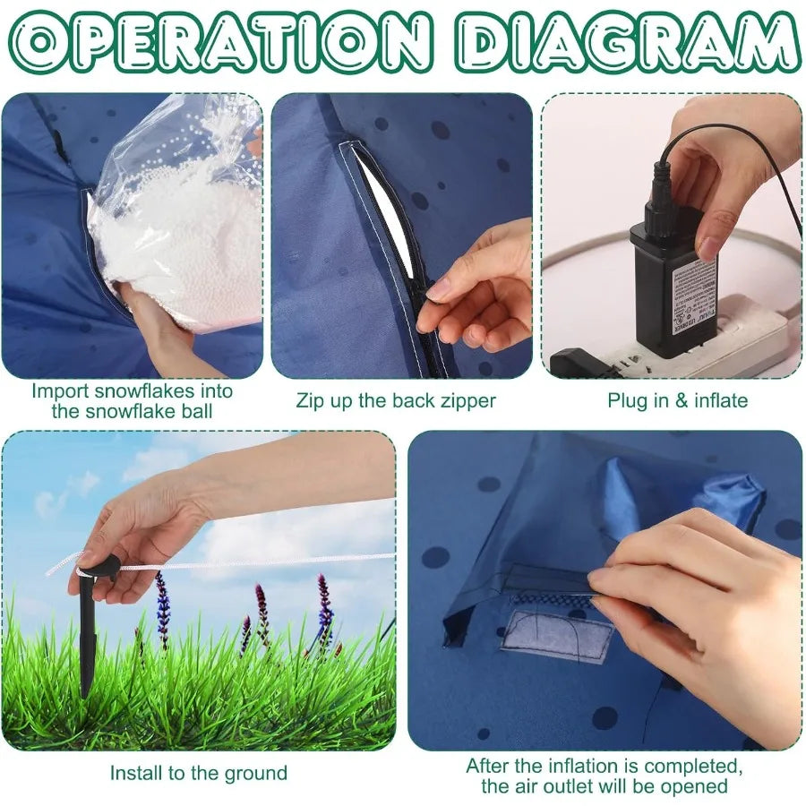 Hign-concerned Inflatable Snow Globe With LED Lights