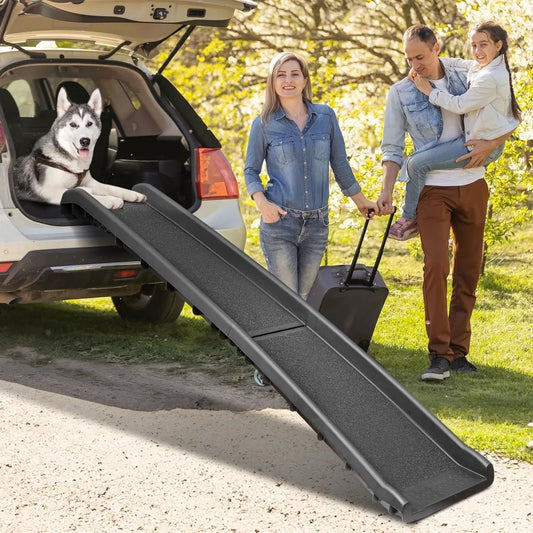 Folding Dog Ramp For Vehicle With Non Slip Raised Rails