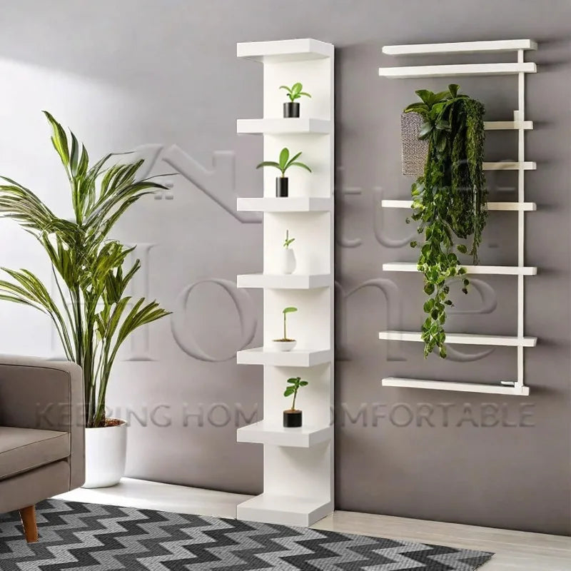 Hign-concerned Wall Shelf Unit 7 Tier Vertical Storage Organizer