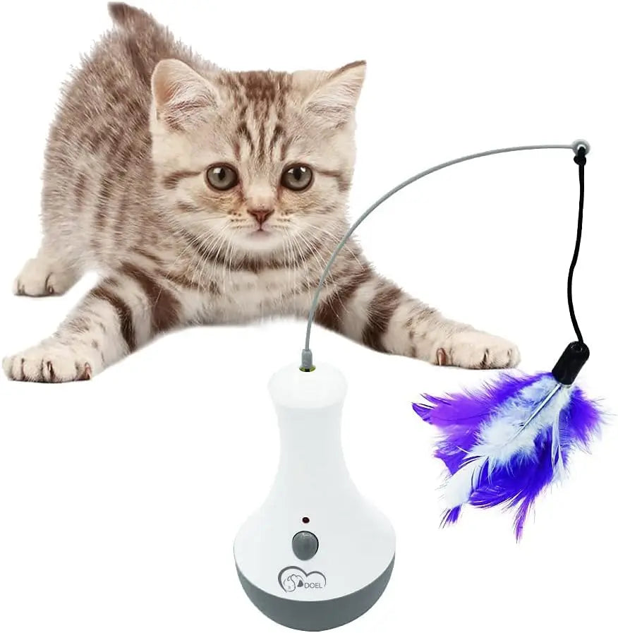 Superinteractive Multisensory Cat Feathering Teaser Toy For Indoor Pet Enrichment