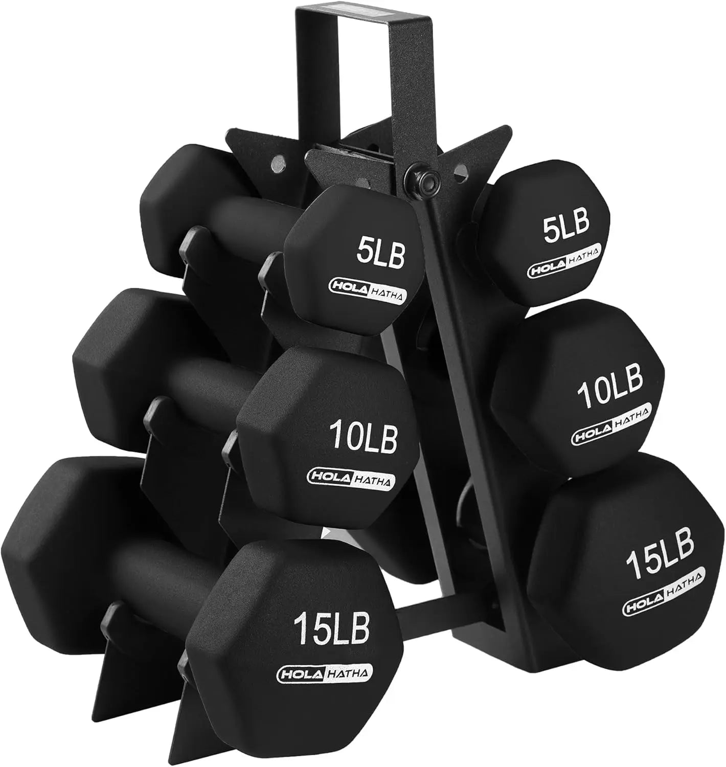 Neoprene Dumbbell Free Hand Weight Set with Rack