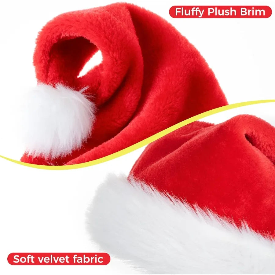 JUANANIUG Santa Hat For Adults Classic Fur Christmas Party