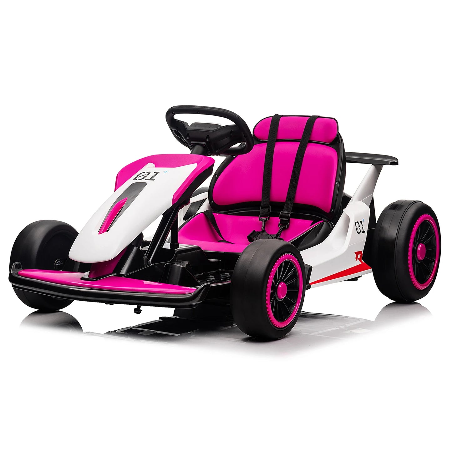 Go Kart, Electric Drift Kart Car with Adjustable Seat 24V 7Ah Outdoor Ride On Toy 2 * 200W Motor, 8.1 MPH, LED Lights 6-12 Years