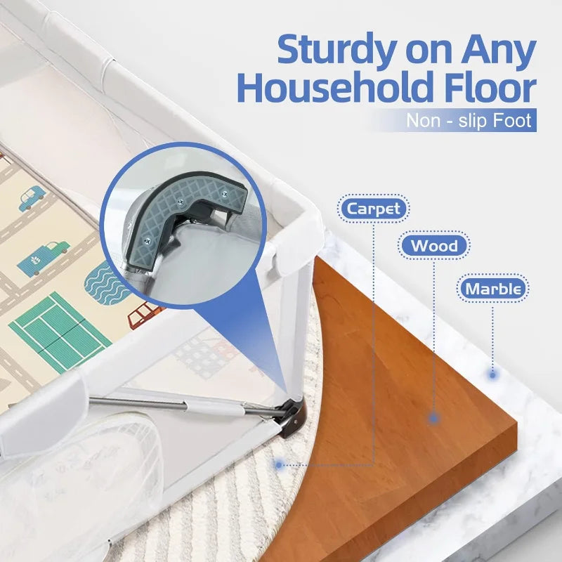 Large Play Yard,Playpen for Babies and Toddlers, Play Pens for Babies and Toddlers with Gate, Indoor & Outdoor Portable Play Pen