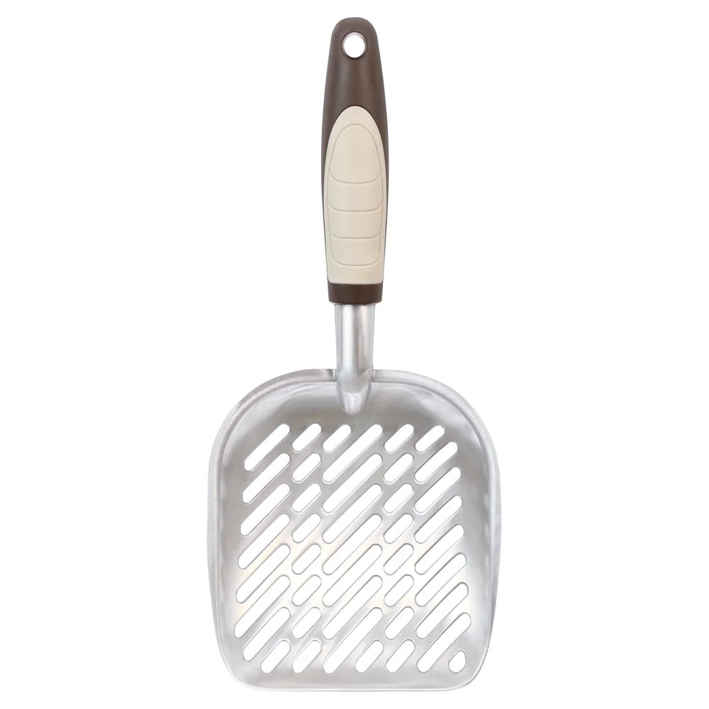 Hign-concerned Industrial Grade Aluminum Cat Litter Scoop Ergonomic TPR SlottedDesign