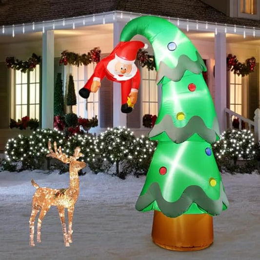 Hign-concerned Santa Claus Inflatable With LED Lights For Outdoor Yard