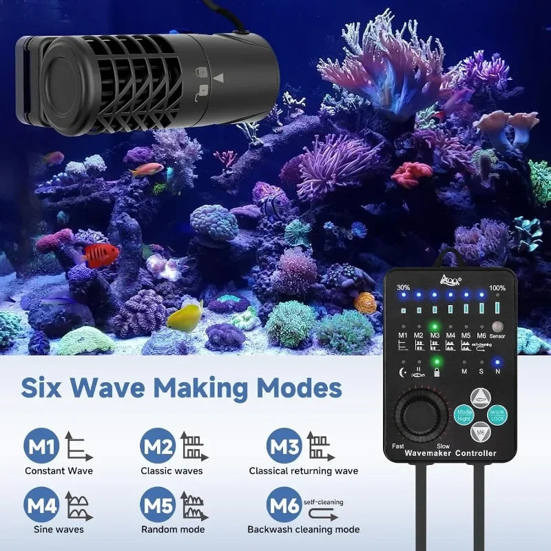 High Aquarium Wave Maker Magnetic Adjustable Crossflow Pump Controller 1059GPHWater