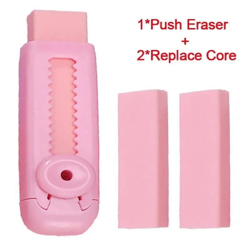 Pustell Push Pull Eraser Set With Refills For Office