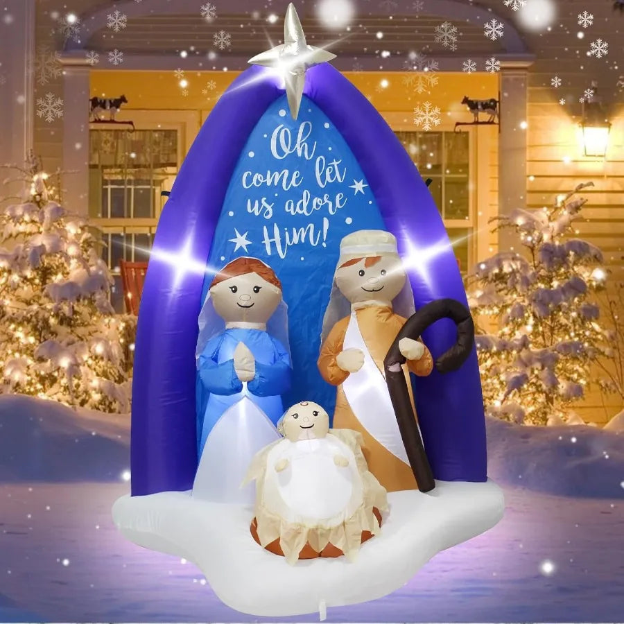Hign-concerned Inflatable Jesus Nativity Scene With LED Lights
