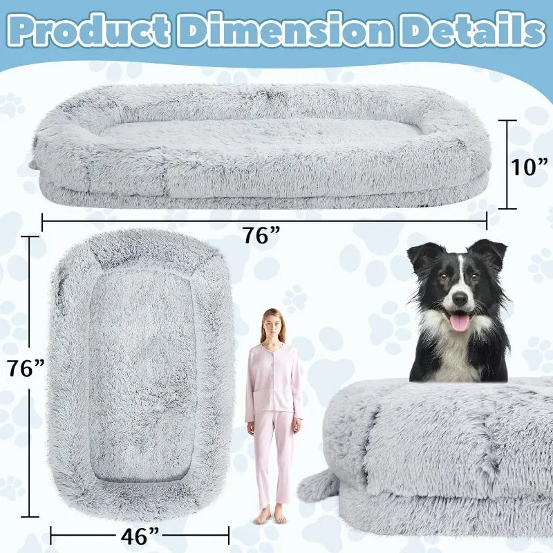 Hign-concerned Orthopedically Human Dog Bed For Adults With MachineWashable Cover
