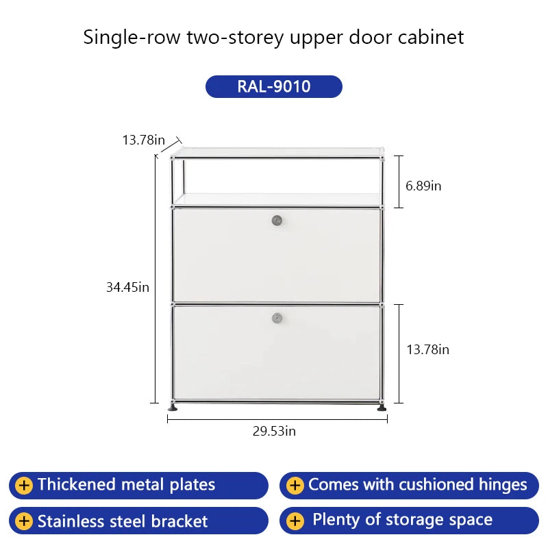 Bigcityfur Stainless Steel Storage Cabinet Contemporary Sideboard For Living Room