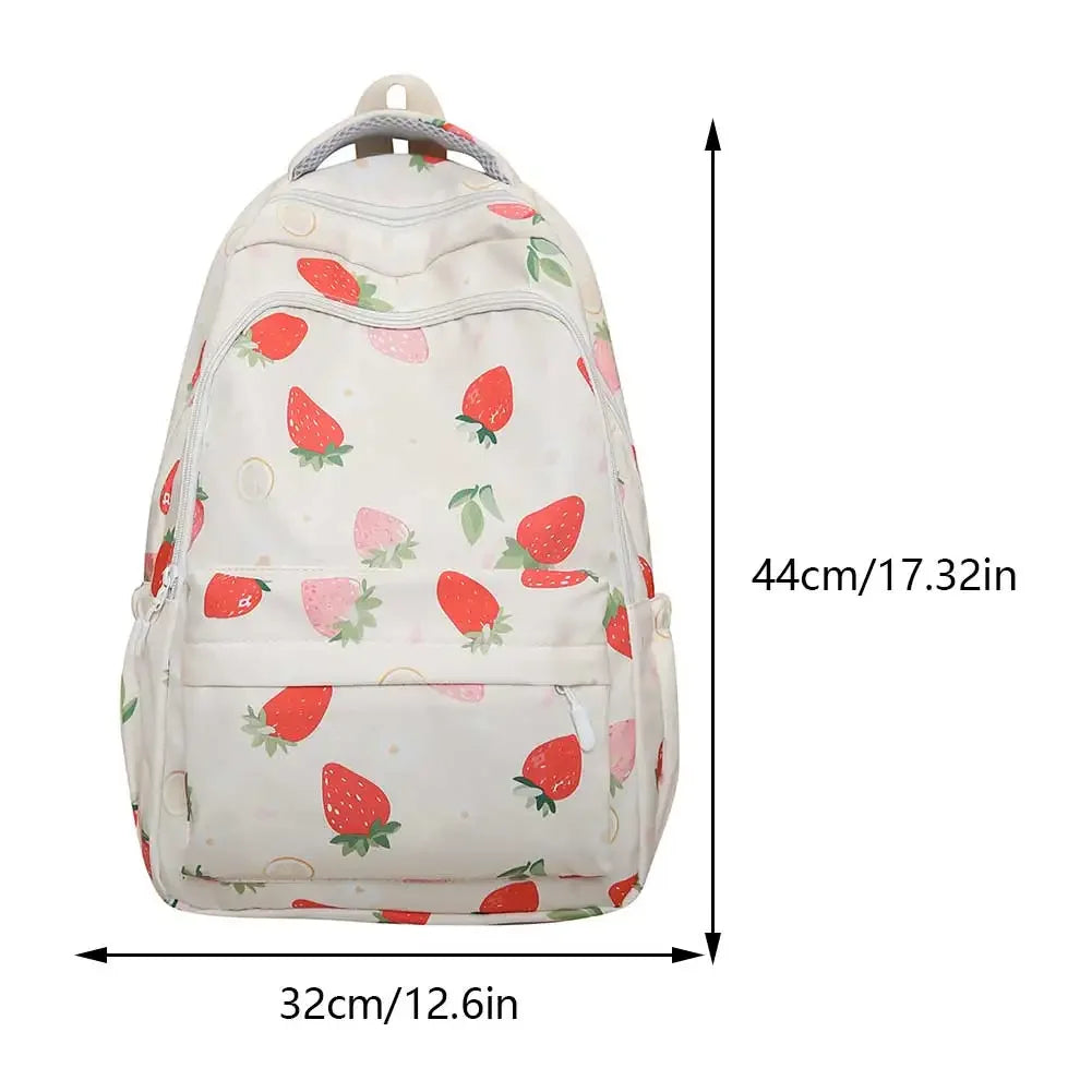 MOJOYCECN Strawberry Pattern Backpack For Women School Bag