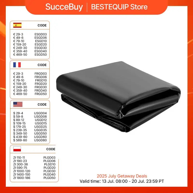SucceBuy LLDPE Pond Liner 20 Mil Liner  for Pool Landscaping Waterfall Gardens Fishponds Backyard Waterfalls Fish Pond Liners