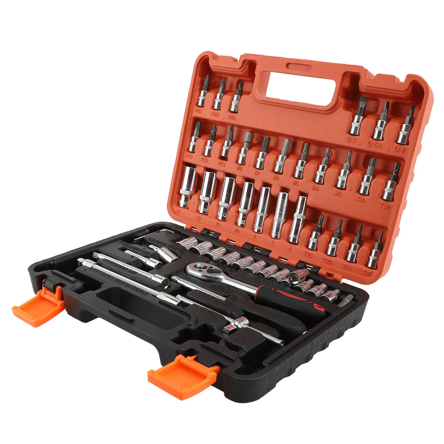 Fdit 53Pcs Automotive Socket Wrench Set High Hardness Steel
