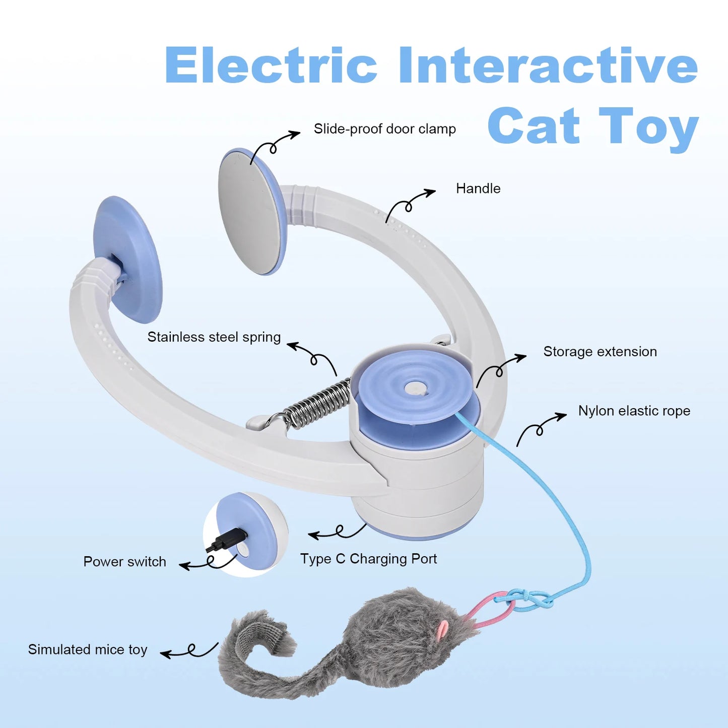 Cityflee Electric Doorway Hanging Cat Toy USB Rechargeable Interactive Movements