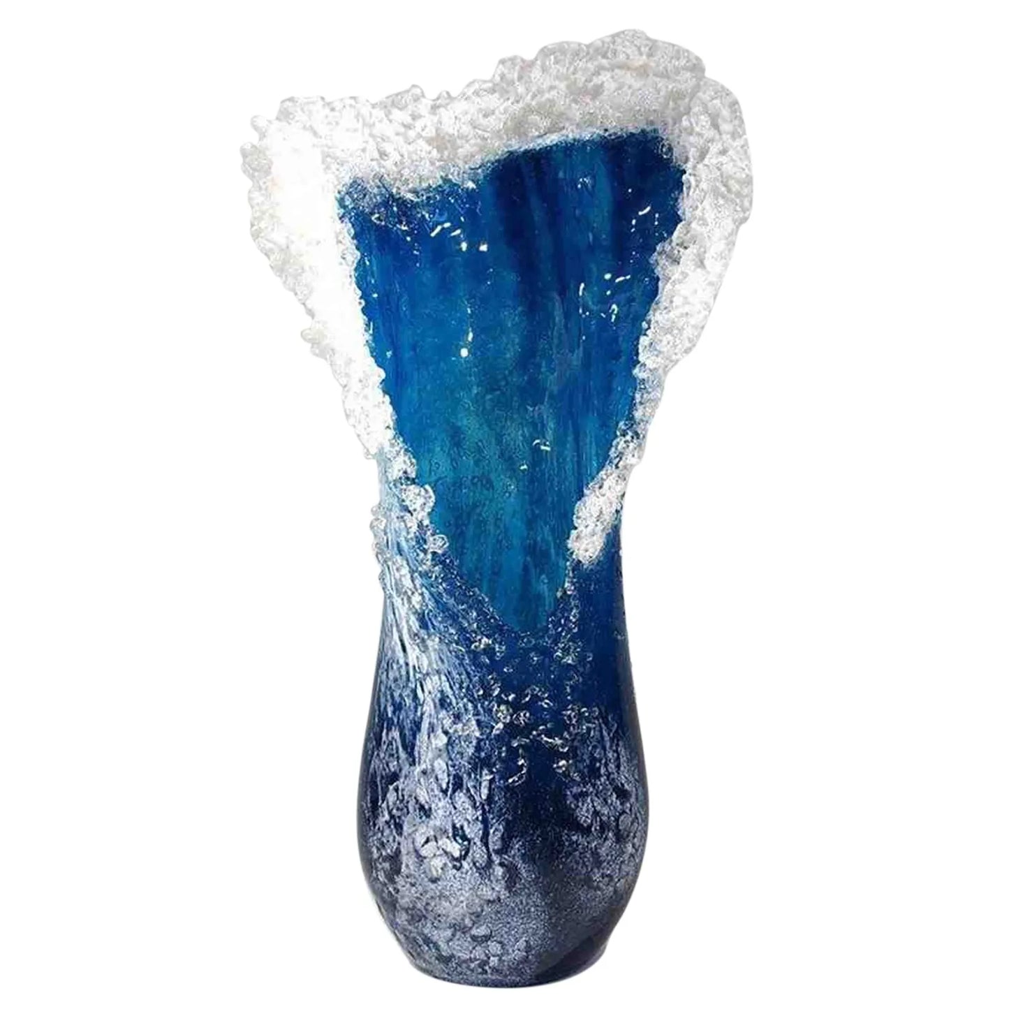 Sea Wave Vase, Wavy Vase Resin Blue Wavy Vase For Office Living Room Decorations Coffee Shop Decor