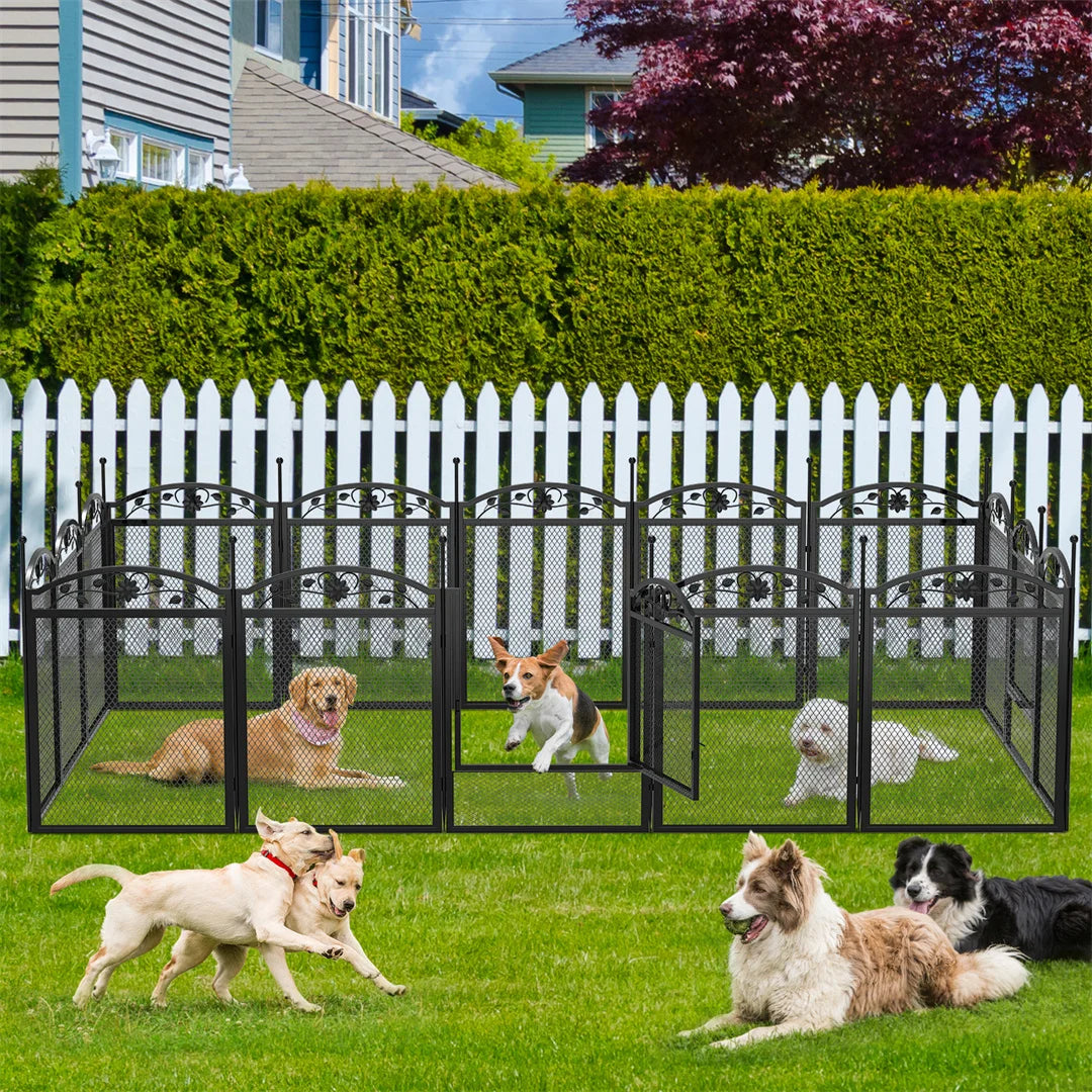 Heavy Duty 8 Panels DIY Dog Playpen with Waterproof Pad for Indoor Outdoor Use