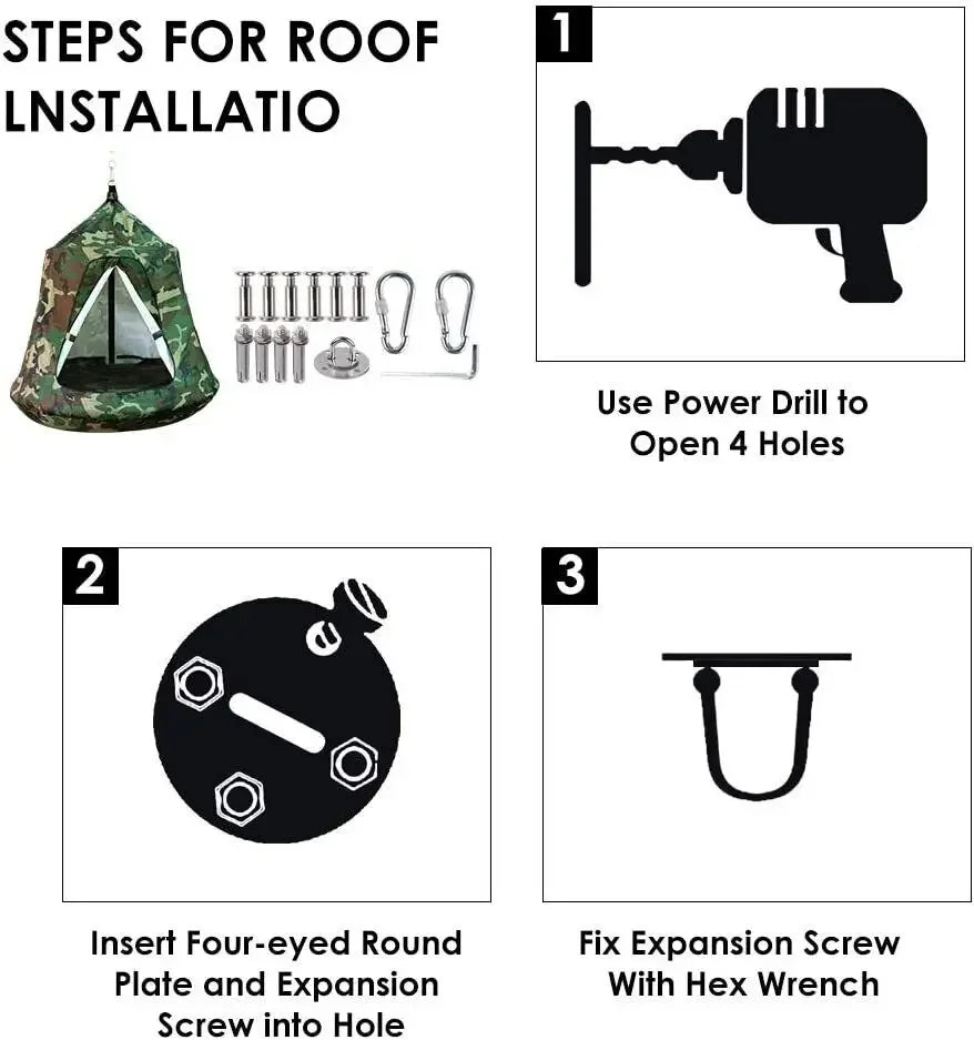 Hanging Tree Tent Indoor Outdoor Hanging Tent Waterproof Tree Ceiling Pod Portable Hang Out Huggle Pod Play Tent w/ Light String