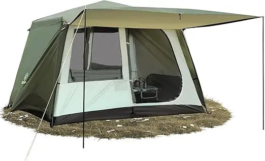 6 Person Tent for Camping Parties, Easy Setup Large Waterproof Windproof Family Cabin Tents with Porch, 10'X7'X78in(H)