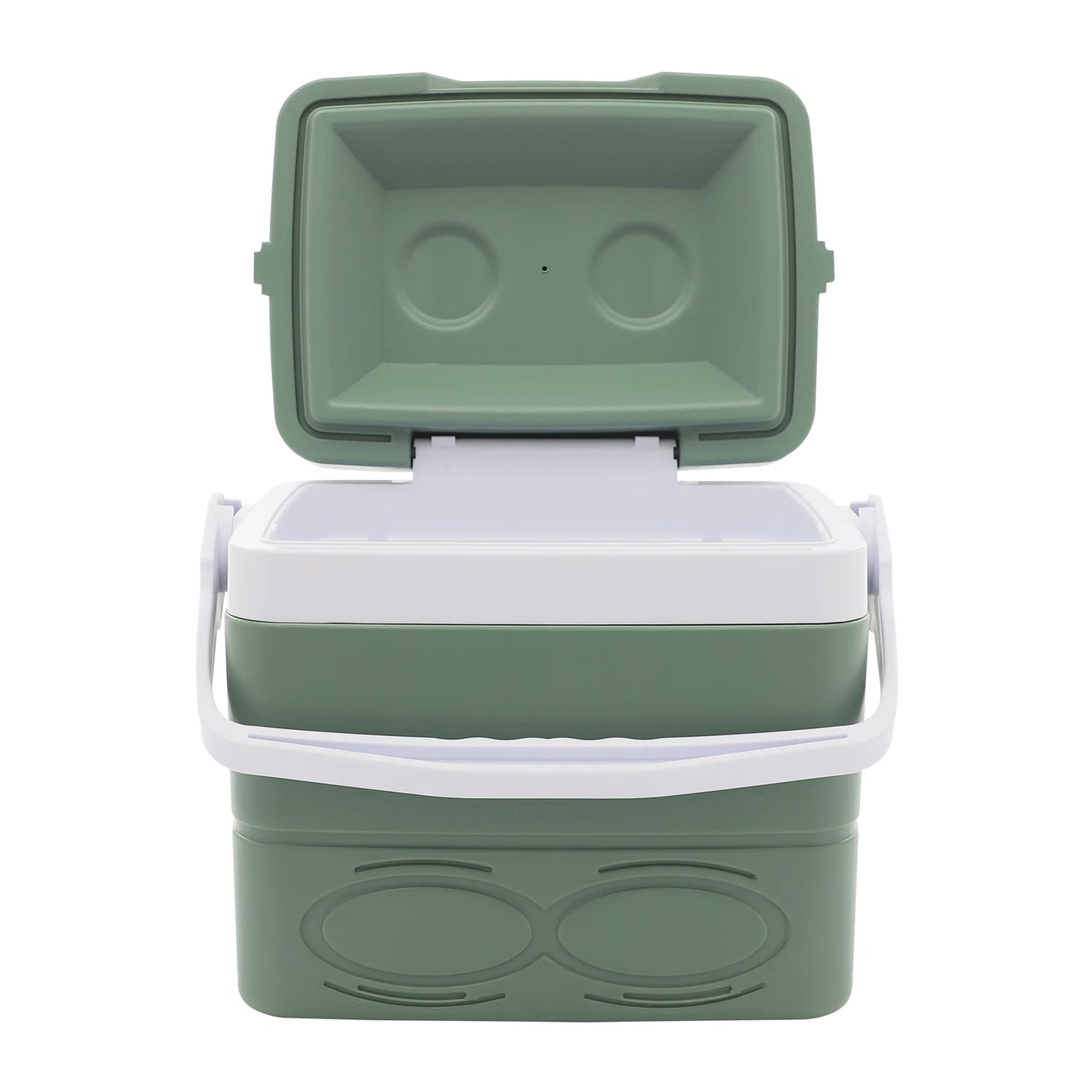8.5L Portable Camping Insulated Cooler Ice Cooler Box For Outdoor Activities Green/White