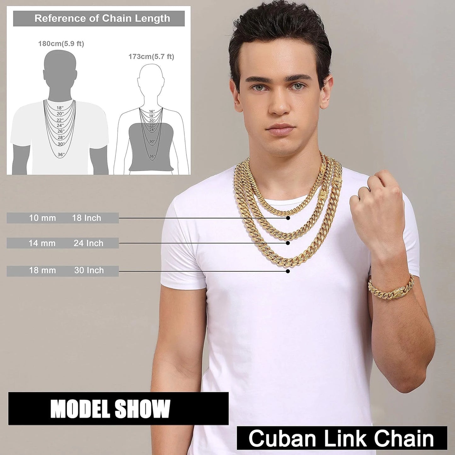 Zhejiang 316L Stainless Steel Cuban Miami Chain Necklace