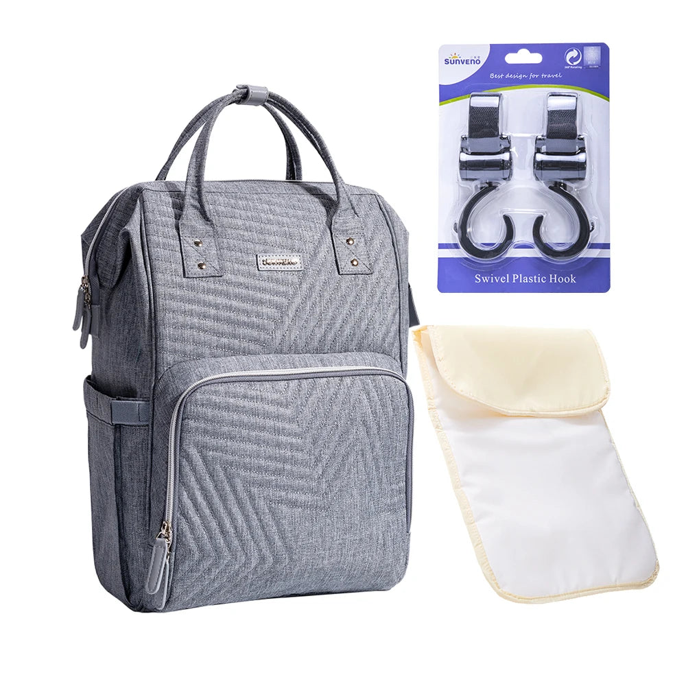 Sunveno Original Diaper Bag Mommy Backpack for Travel and Baby Organization