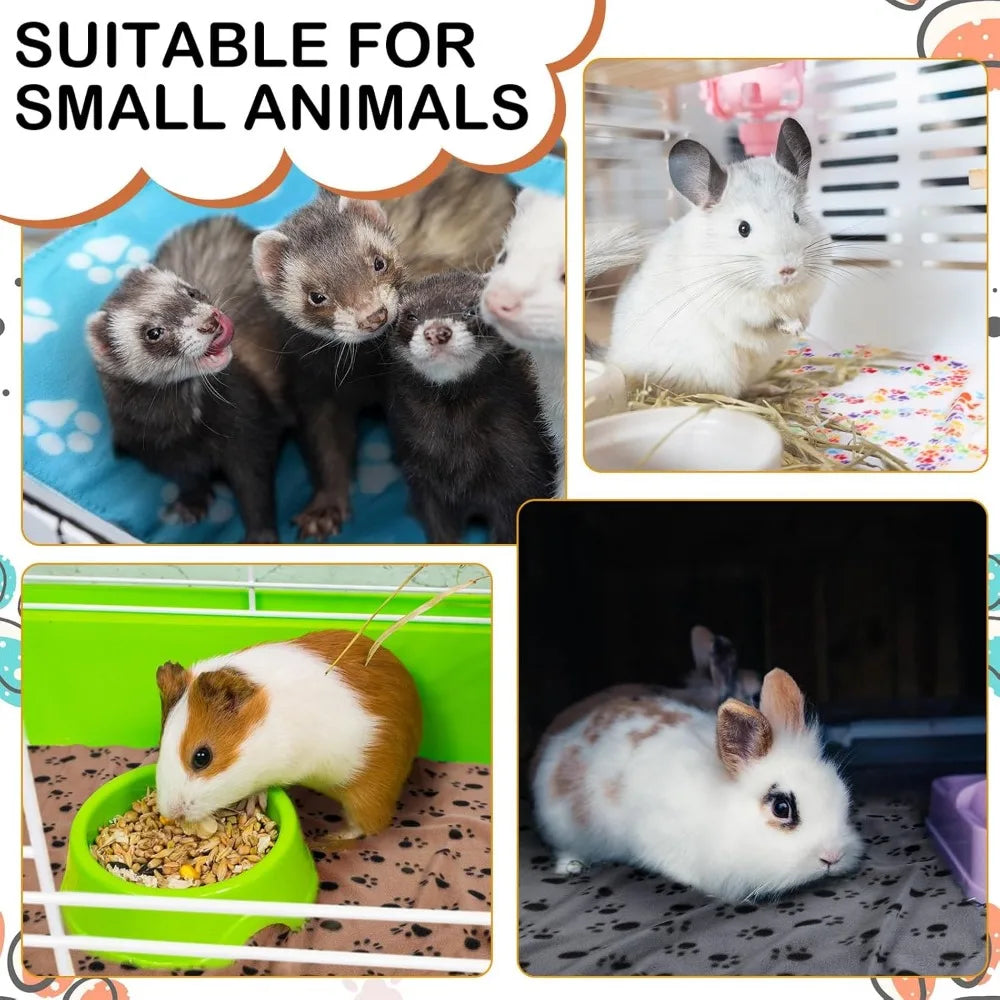 Pet Fleece Blanket Set TwelvePieceSet PawPrintDesigned BeddingMatAssortment For Pets