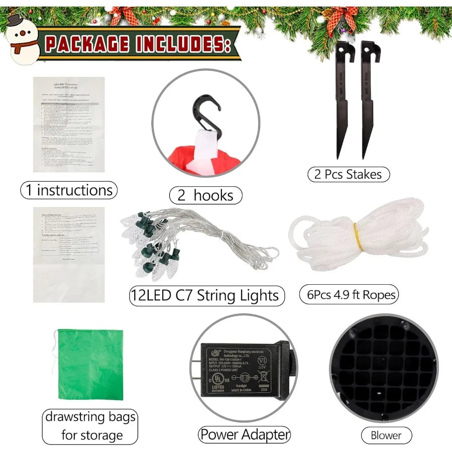 Hign-concerned Christmas Inflatable Ladder Decoration With Santa Reindeer