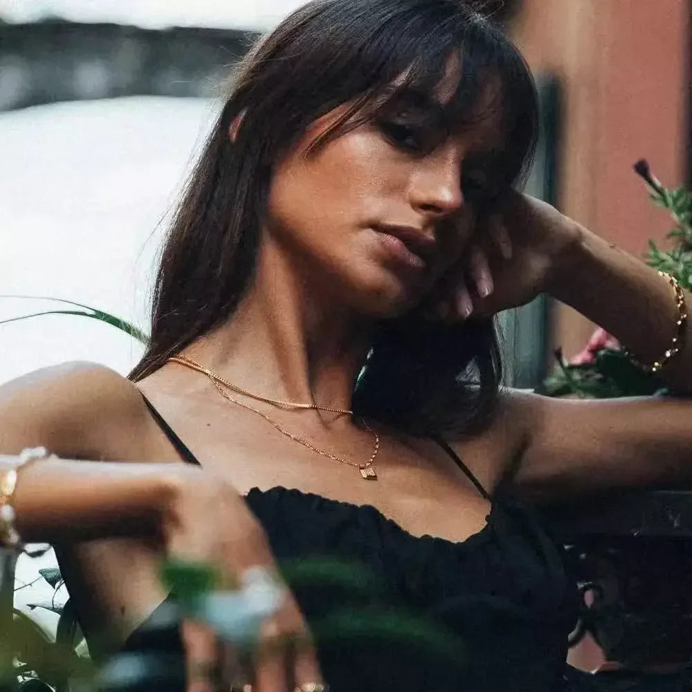 Stainless Steel Box Chain Necklace Unisex Jewelry Fashion