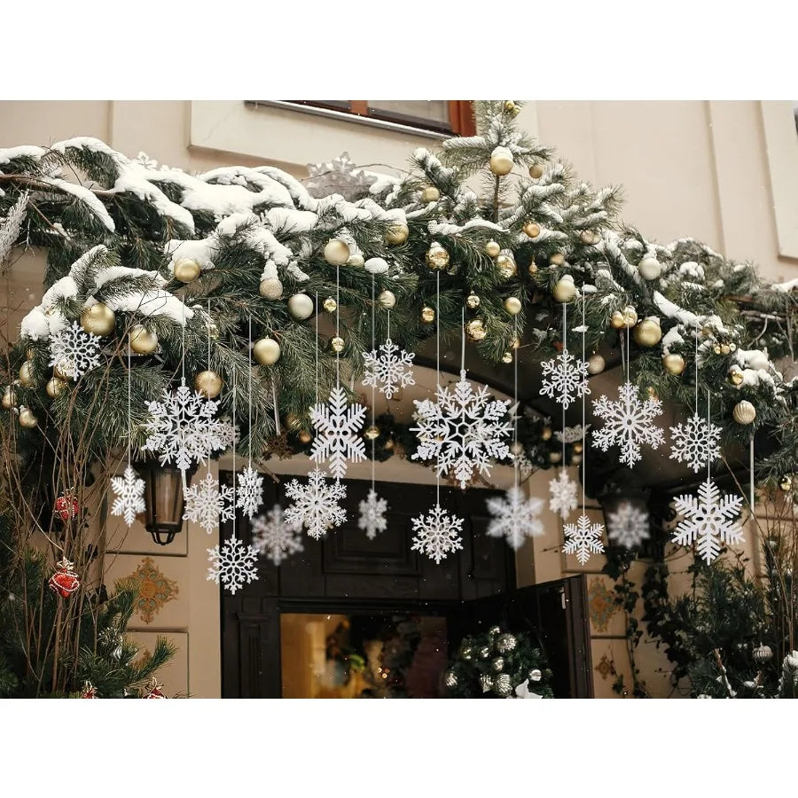 Snowflake Decorations Hanging Snowflakes For Indoor Outdoor Christmas Decor