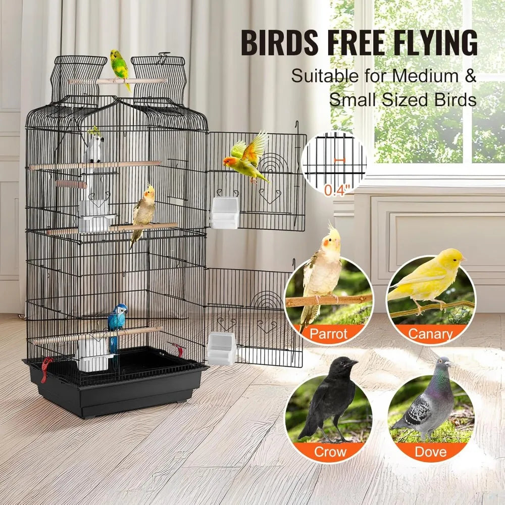 Color IndustrialGrade StainlessSteel BirdCage OpenTop Parrot Enclosure HeavyDuty Design Premium