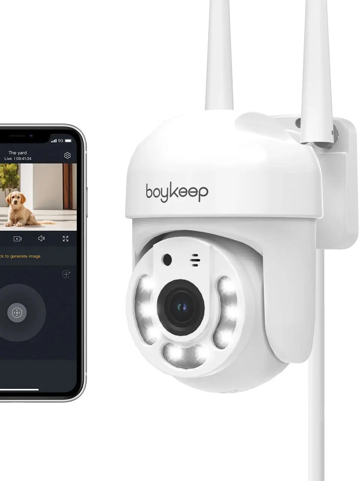 BoyKeep 3MP 2.4GHz WiFi Outdoor Home Security IP Smart Monitor Video Surveillance Camera Full Color Night Vision