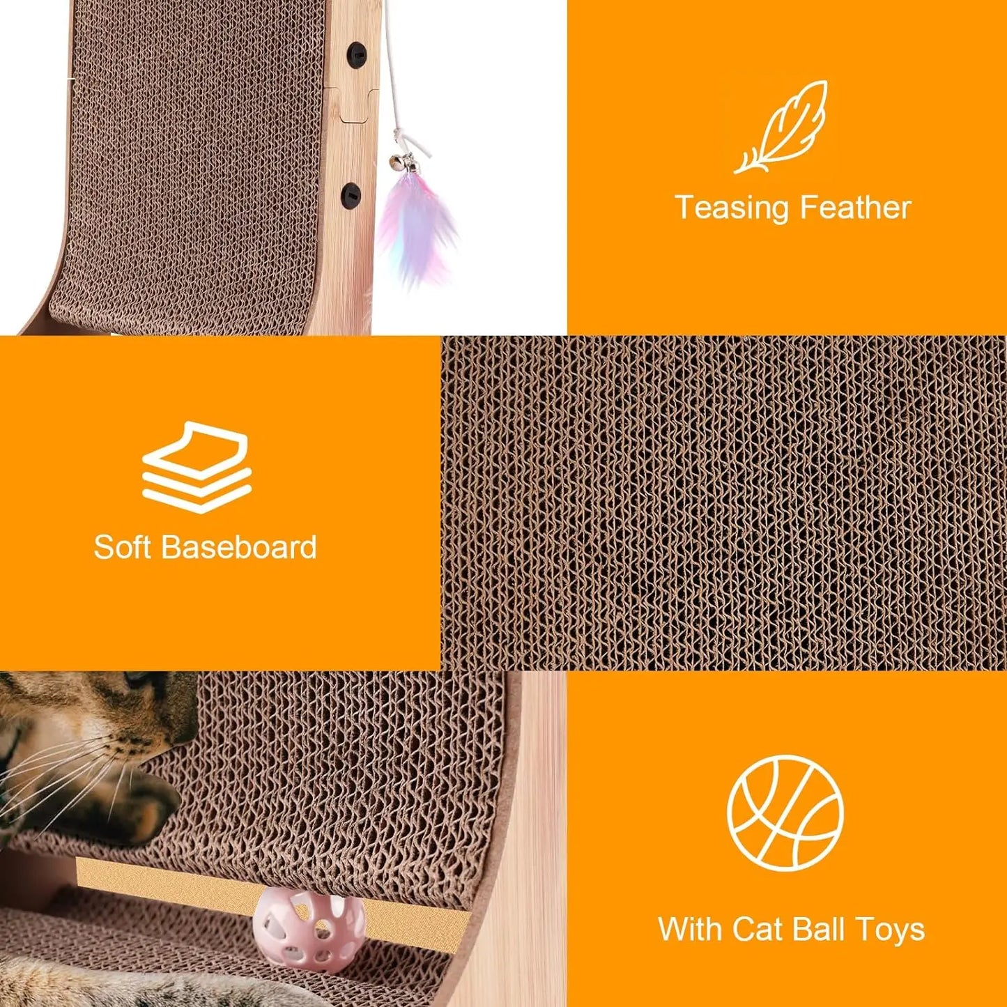 L Shape Cat Scratcher Pad For Indoor Cats Furniture Protector Cardboard Durable Safe Non Toxic